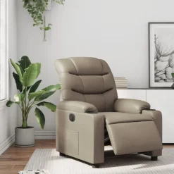 vidaXL Sillón reclinable eléctrico de cuero sintético color Capuchino Outlet