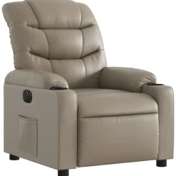 vidaXL Sillón reclinable eléctrico de cuero sintético color Capuchino Outlet