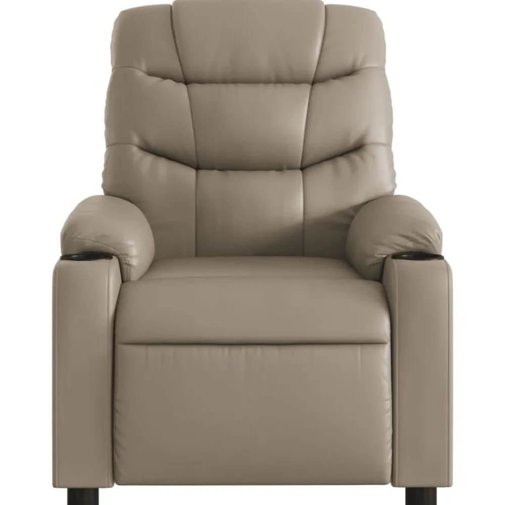 vidaXL Sillón reclinable eléctrico de cuero sintético color Capuchino Outlet