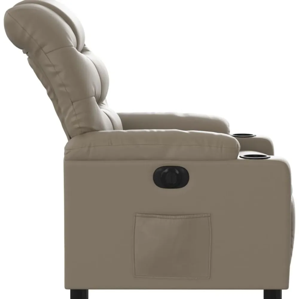 vidaXL Sillón reclinable eléctrico de cuero sintético color Capuchino Outlet