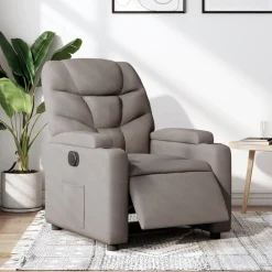 vidaXL Sillón reclinable eléctrico tela gris Taupé Clearance