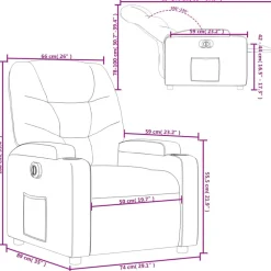 vidaXL Sillón reclinable eléctrico tela gris Taupé Clearance