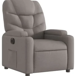 vidaXL Sillón reclinable eléctrico tela gris Taupé Clearance