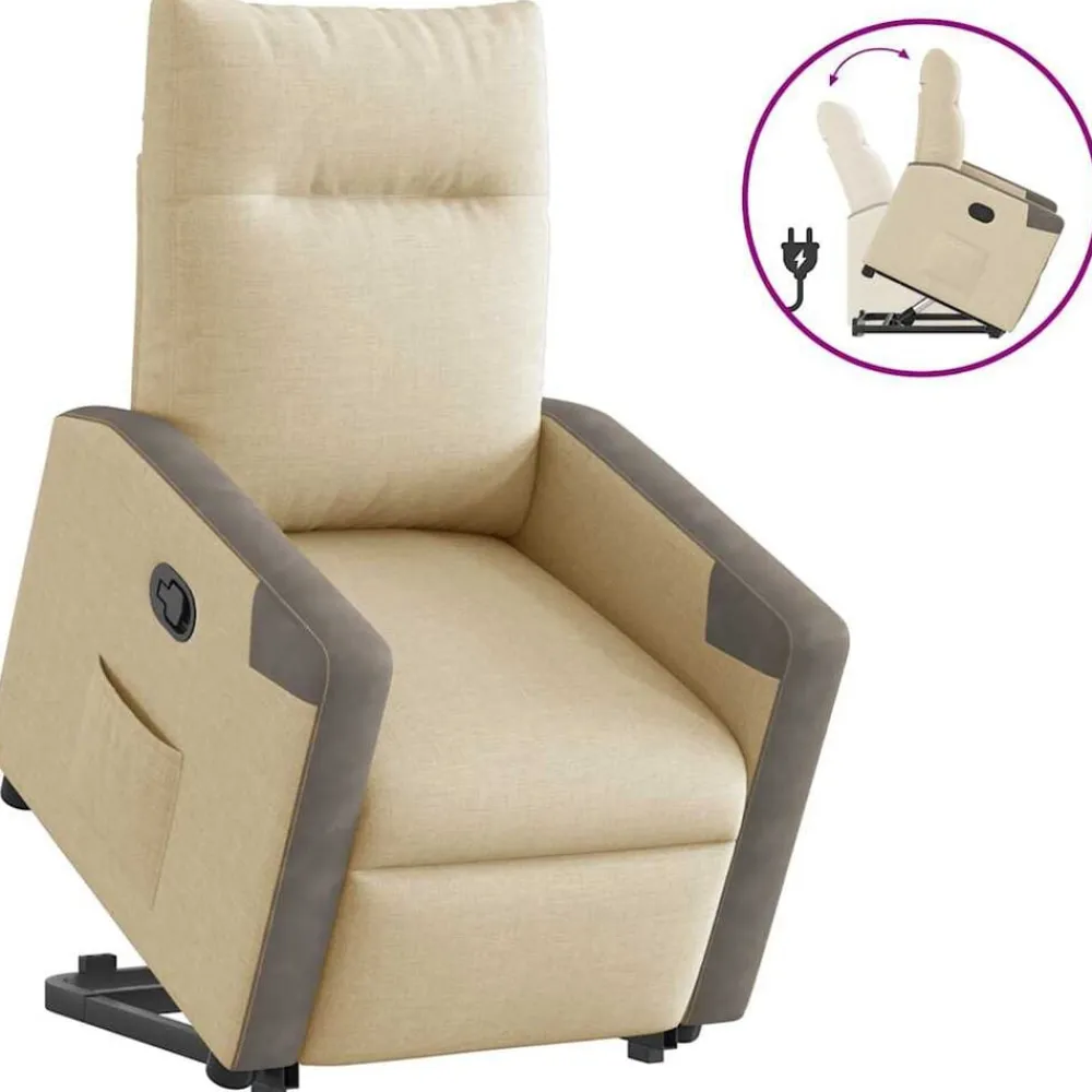 vidaXL Sillas-Sillón reclinable elevable de tela color