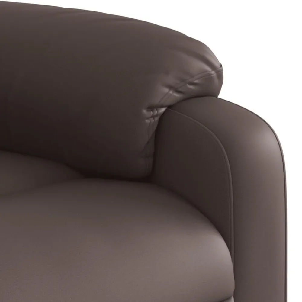 vidaXL Sillón reclinable elevable cuero sintético marrón Marrón New