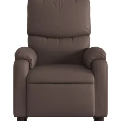 vidaXL Sillón reclinable elevable cuero sintético marrón Marrón New