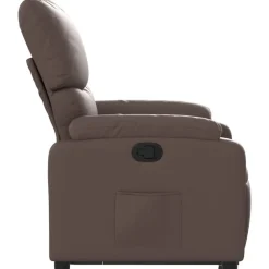 vidaXL Sillón reclinable elevable cuero sintético marrón Marrón New