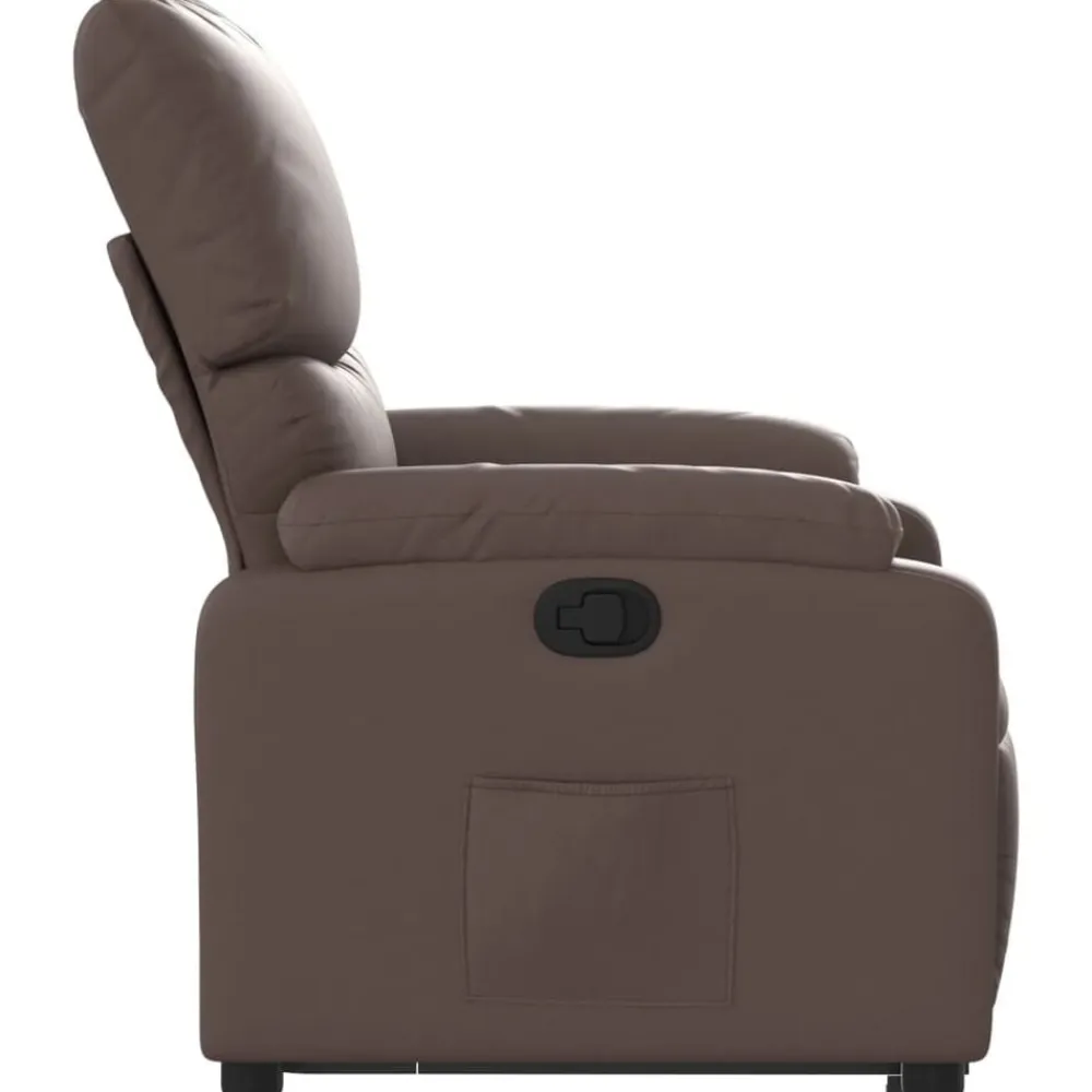 vidaXL Sillón reclinable elevable cuero sintético marrón Marrón New