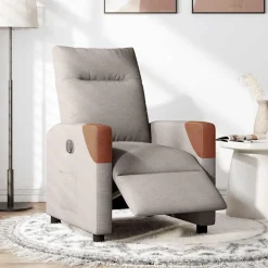 vidaXL Sillas-Sillón reclinable eléctrico tela gris