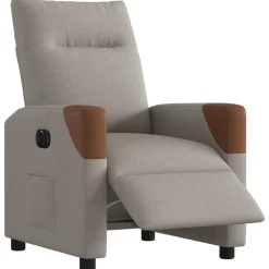 vidaXL Sillas-Sillón reclinable eléctrico tela gris