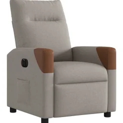 vidaXL Sillas-Sillón reclinable eléctrico tela gris