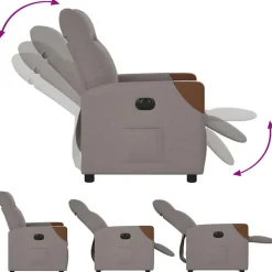 vidaXL Sillas-Sillón reclinable eléctrico tela gris