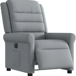vidaXL Sillón reclinable eléctrico tela Gris claro New