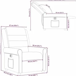 vidaXL Sillón reclinable eléctrico tela Gris claro New