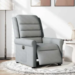 vidaXL Sillón reclinable eléctrico tela Gris claro New