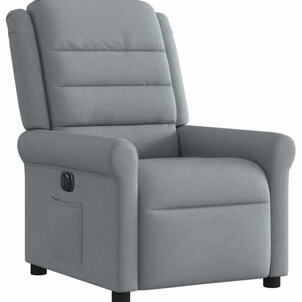 vidaXL Sillón reclinable eléctrico tela Gris claro New