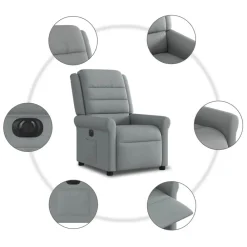 vidaXL Sillón reclinable eléctrico tela Gris claro New