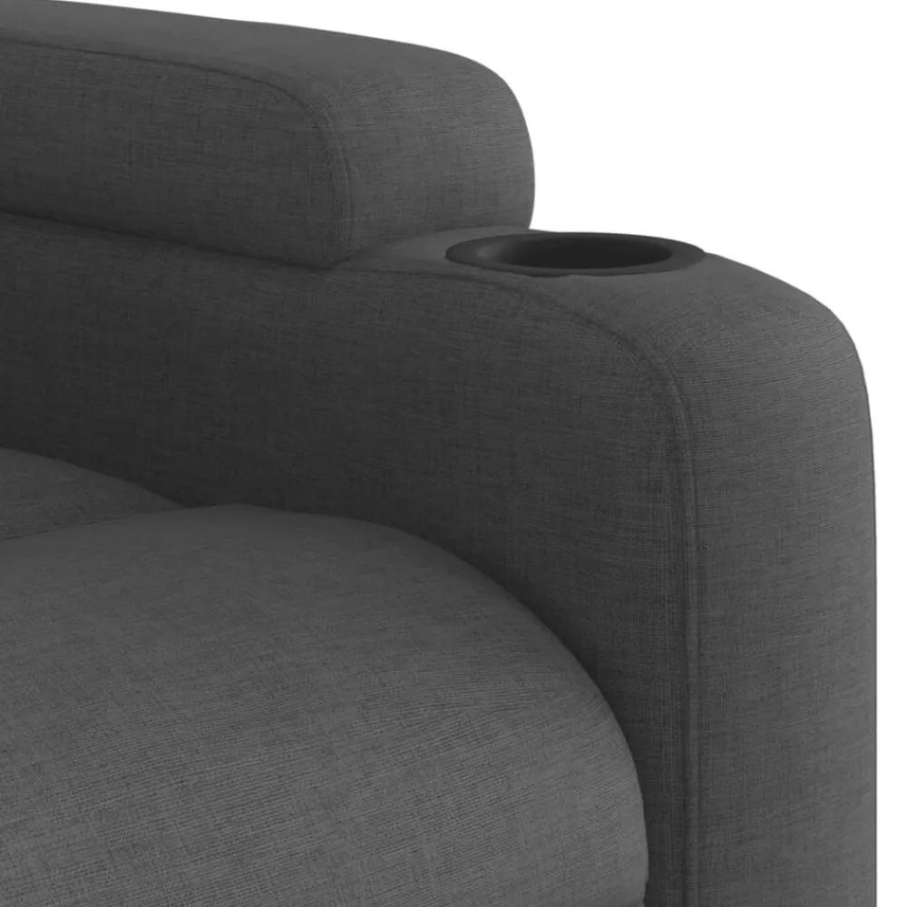 vidaXL Sillón reclinable elevable de tela Gris oscuro New