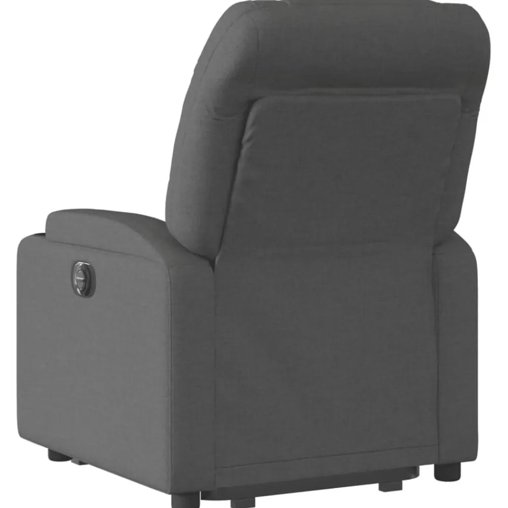 vidaXL Sillón reclinable elevable de tela Gris oscuro New