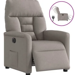 vidaXL Sillas-Sillón reclinable eléctrico tela gris