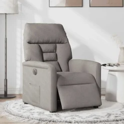 vidaXL Sillas-Sillón reclinable eléctrico tela gris