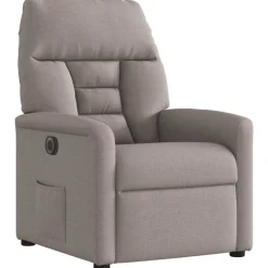 vidaXL Sillas-Sillón reclinable eléctrico tela gris