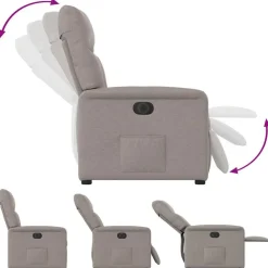 vidaXL Sillas-Sillón reclinable eléctrico tela gris
