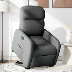 vidaXL Sillón reclinable elevable de tela Gris oscuro Sale