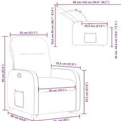 vidaXL Sillón reclinable elevable de tela Gris oscuro Sale