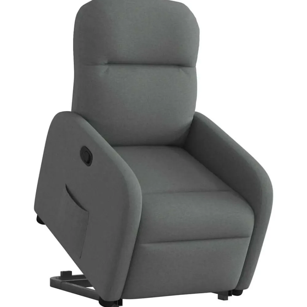 vidaXL Sillón reclinable elevable de tela Gris oscuro Sale