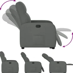 vidaXL Sillón reclinable elevable de tela Gris oscuro Sale