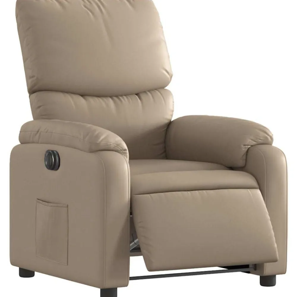 vidaXL Sillón reclinable eléctrico de cuero sintético color Capuchino Outlet
