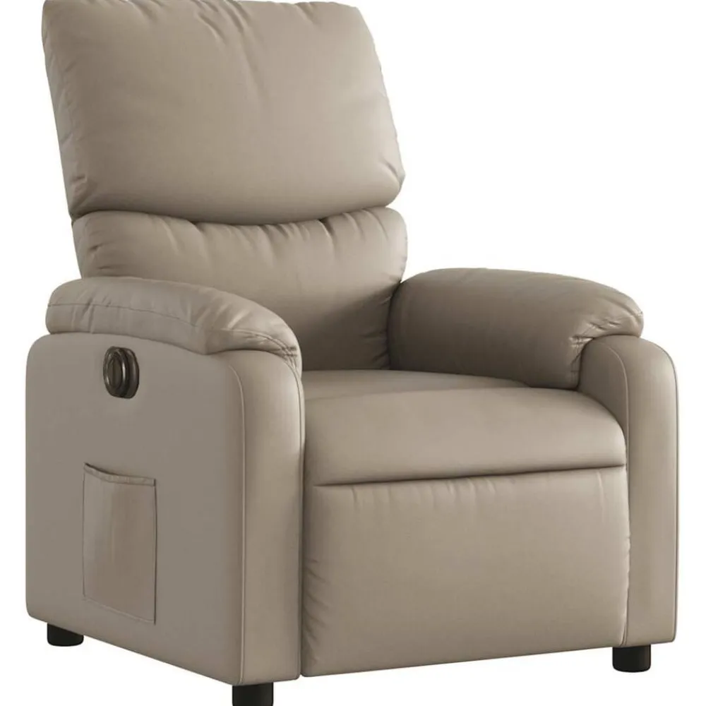 vidaXL Sillón reclinable eléctrico de cuero sintético color Capuchino Outlet