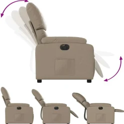 vidaXL Sillón reclinable eléctrico de cuero sintético color Capuchino Outlet
