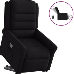 vidaXL Sillón reclinable elevable tela Negro Clearance