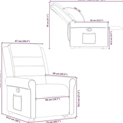 vidaXL Sillón reclinable elevable tela Negro Clearance