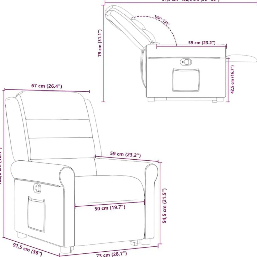 vidaXL Sillón reclinable elevable tela Negro Clearance