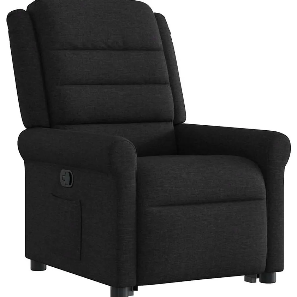 vidaXL Sillón reclinable elevable tela Negro Clearance
