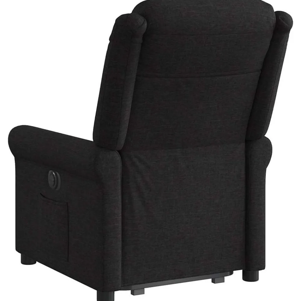 vidaXL Sillón reclinable elevable tela Negro Clearance