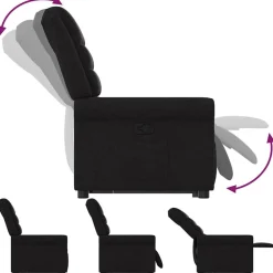 vidaXL Sillón reclinable elevable tela Negro Clearance