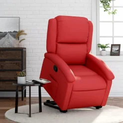 vidaXL Sillón reclinable elevable cuero artificial Rojo Online