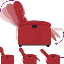 vidaXL Sillón reclinable elevable cuero artificial Rojo Online