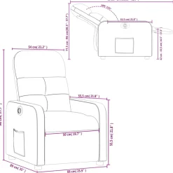vidaXL Sillas-Sillón reclinable eléctrico tela gris