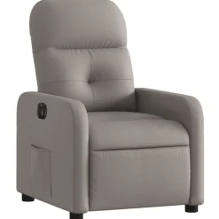 vidaXL Sillas-Sillón reclinable eléctrico tela gris
