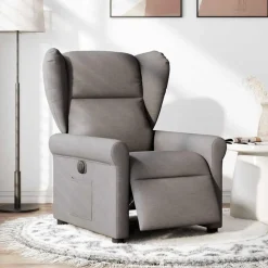 vidaXL Sillas-Sillón reclinable eléctrico tela gris