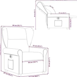 vidaXL Sillas-Sillón reclinable eléctrico tela gris