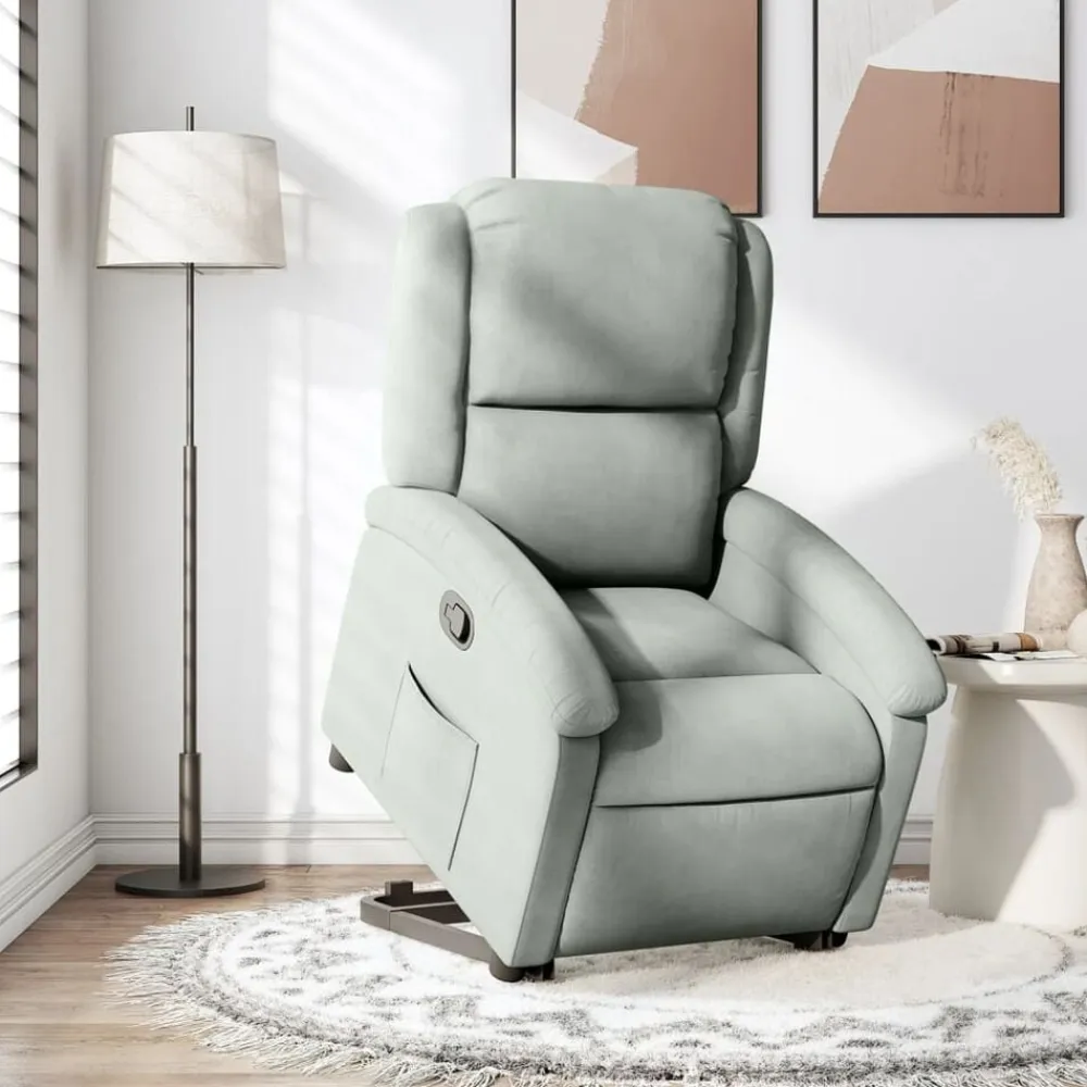 vidaXL Sillas-Sillón reclinable elevable terciopelo