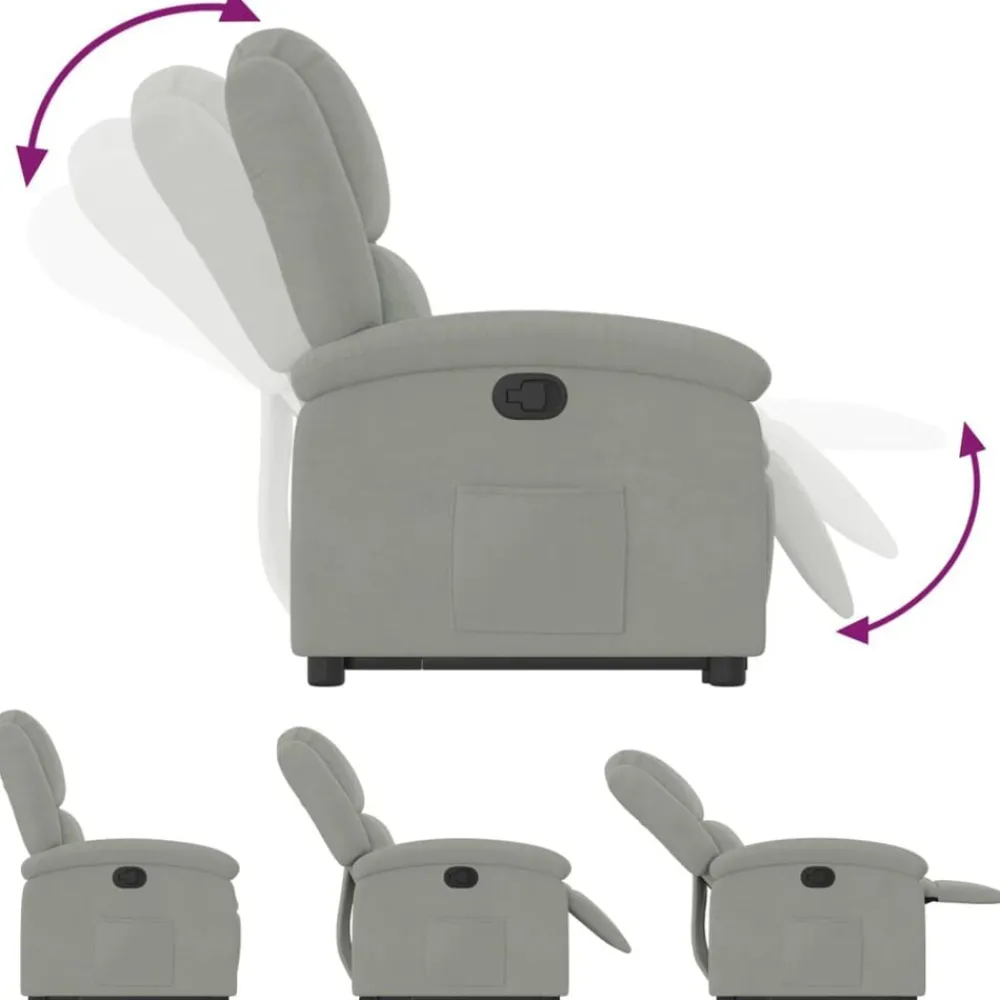 vidaXL Sillas-Sillón reclinable elevable terciopelo