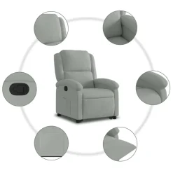 vidaXL Sillas-Sillón reclinable elevable terciopelo