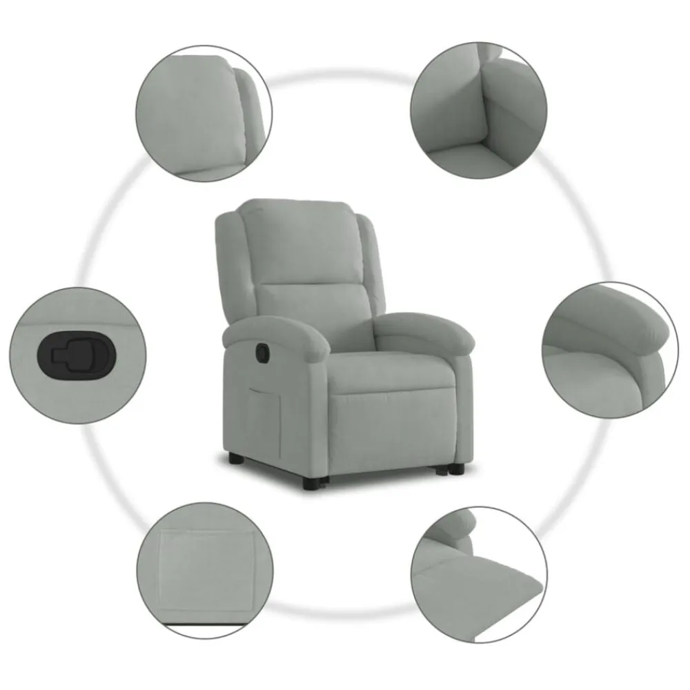 vidaXL Sillas-Sillón reclinable elevable terciopelo